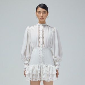 NEW! Dear Jose white mini lace dress long sleeve
